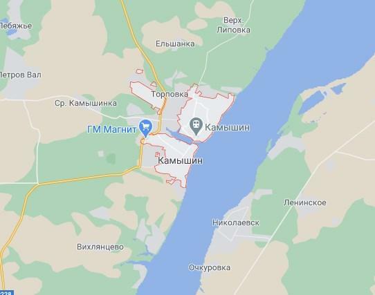 Изображение города Камышин на карте